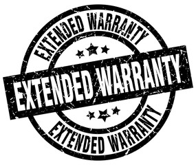 extended warranty round grunge black stamp