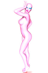 Obraz na płótnie Canvas 3d illustration of a futuristic female model