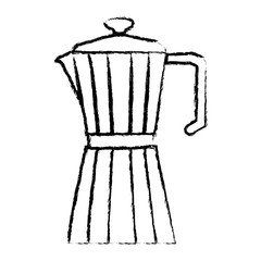 metallic jar of coffee with handle monochrome blurred silhouette vector illustration