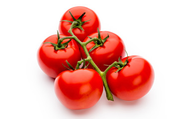 Tomato isolated on white background.