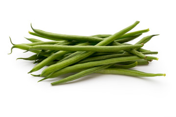 Green beans isolated on a white background.