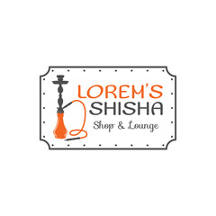 Hookah relax label, badge. Vintage shisha logo. Lounge cafe emblem. Arabian bar or house, shop. Isolated. Stock vector illustration