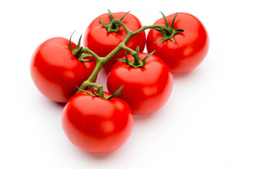 Tomato isolated on white background.