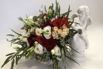 The bride's bouquet isolated on white background.