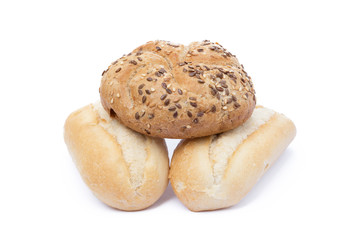 French bun isolated on a white background