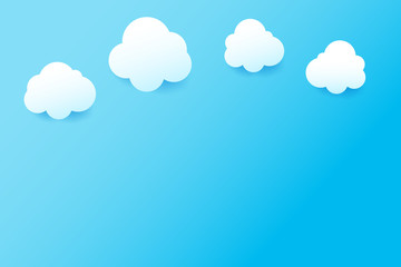Blue sky and cloud with drop shadow natural background simply geometry element with copy space vector illustration