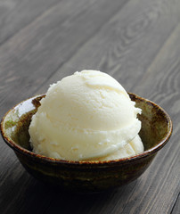 Coconut ice cream is sweet food.