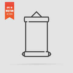 Scroll icon in flat style isolated on grey background.