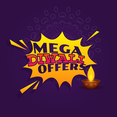 mega diwali festival offer sale banner vector design