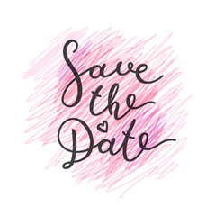 save the date lettering, vector handwritten text on pencil strokes