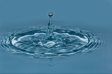 Water clear droplets  higher on the surface  with background