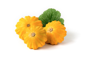 Isolated pattypan squash (cucurbita pepo) vegetable