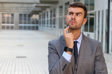 Businessman having a major dilemma