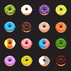 Donut set. Donuts icons