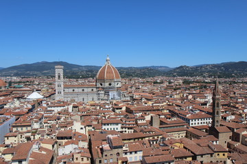 Fototapeta na wymiar Vu de Florence de la Tour du Palazzo Vecchio