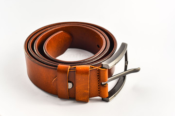 leather belt isolated on white background