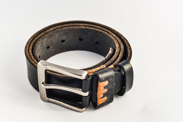 leather belt isolated on white background