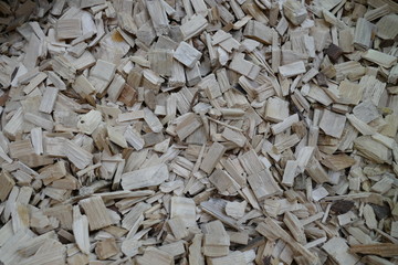 processed wood into pieces as a texture