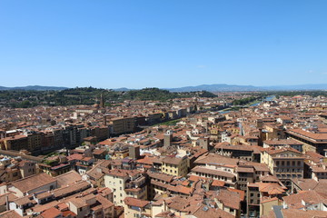 Fototapeta na wymiar Arno vu de la tour du Palazzo Vecchio