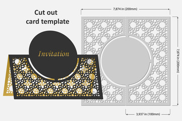 Template cards to cut. Topper. Use for congratulations, invitations, presentations, weddings. Vector illustration.