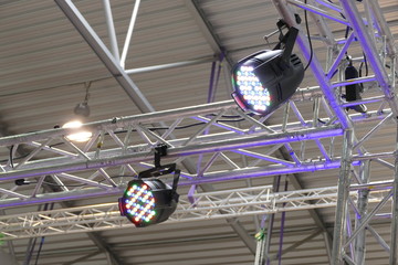 stage light hanged on a beam structure