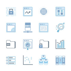 network and data analytics icons