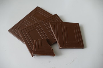 portion of sweet milk brown chocolate