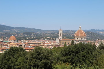 Fototapeta na wymiar Cathédrale Santa Maria del Fiore depuis les jardins de Boboli