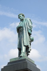 Fototapeta premium Monument to Russian poet A. S. Pushkin on Pushkin square. Was installed in Moscow on 6 June 1880. Author - A. M. Opekushin, Russia