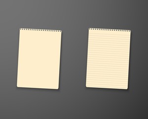 Illustration of Vector Notepad Template. Realistic Vector Blank Notepad TextBook