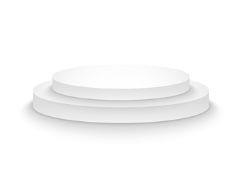 Illustration of Vector Victory Platform Template. 3D Realistic Vector Winner Stage Podium Isolated on White
