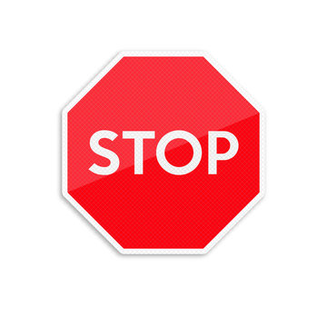 Stop sign in the octagon.