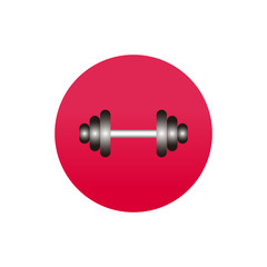 Dumbbell round icon vector illustration