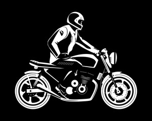 Fototapeta na wymiar Moto bike icon. Cafe racer. 