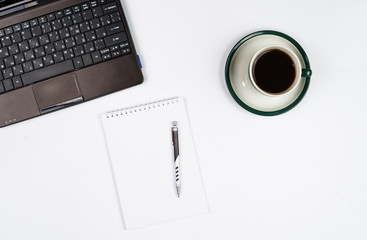 Business objects on a white background or desk.