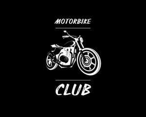 Moto bike icon. Cafe racer. 