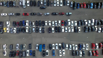 car parking, aerial view