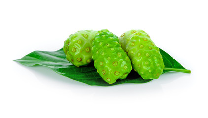  fresh noni on white background.