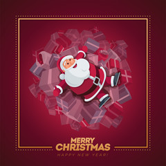 Santa Claus on gift boxes design