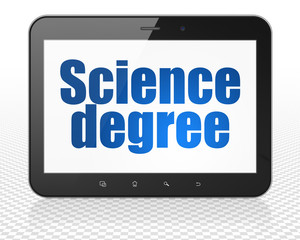 Science concept: Tablet Pc Computer with Science Degree on display