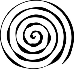 Spiral round shape. The element of design to create abstract layouts, covers, print on paper, fabric, wrap. Vector illustration  