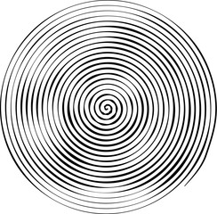 Spiral round shape. The element of design to create abstract layouts, covers, print on paper, fabric, wrap. Vector illustration  