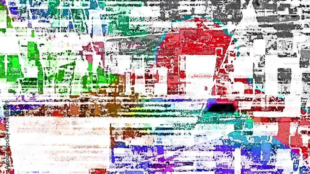 Poster Glitch Datamosh Noise Colored Geometrical Distorted Error Animation Background