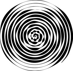 Spiral round shape. The element of design to create abstract layouts, covers, print on paper, fabric, wrap. Vector illustration  