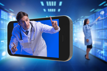 Doctor in telehealth medical concept