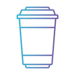 glass disposable for hot drinks with lid gradient color silhouette from blue to purple vector illustration