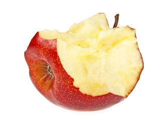 Red bitten apple isolated on a white background