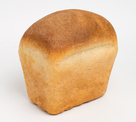 Loaf of rye bread isolated on white