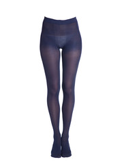 Legs of beautiful girl in blue tights
