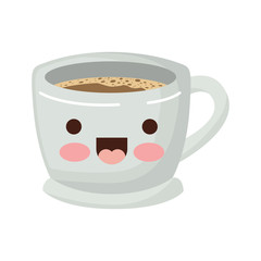 cup of coffee with handle colorful kawaii silhouette vector illustration